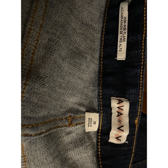 Ava & Viv High-Rise Flare Jeans  Dark Blue Flared Jeans Size 26  New Wit… - Picture 5 of 5